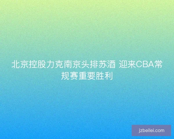 北京控股力克南京头排苏酒 迎来CBA常规赛重要胜利