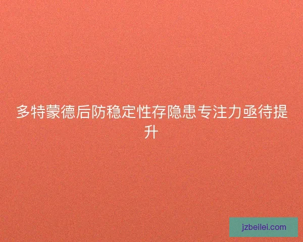 多特蒙德后防稳定性存隐患专注力亟待提升 多特蒙德后防稳定性存隐患专注力亟待提升